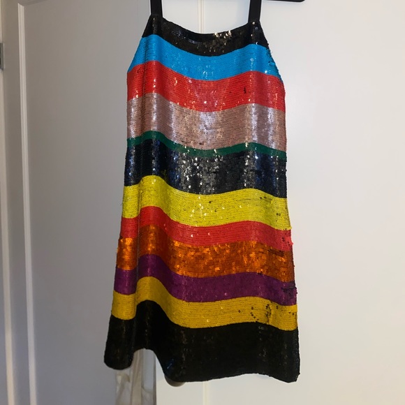 Alice + Olivia sequin striped shift dress - Picture 3 of 5
